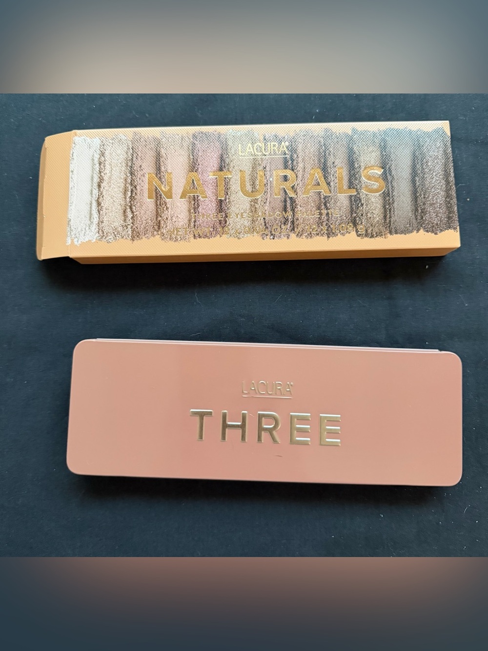 Lacura Naturals: Three Eyeshadow Palette- 12 Colors, Includes Mirror & Brush NIB